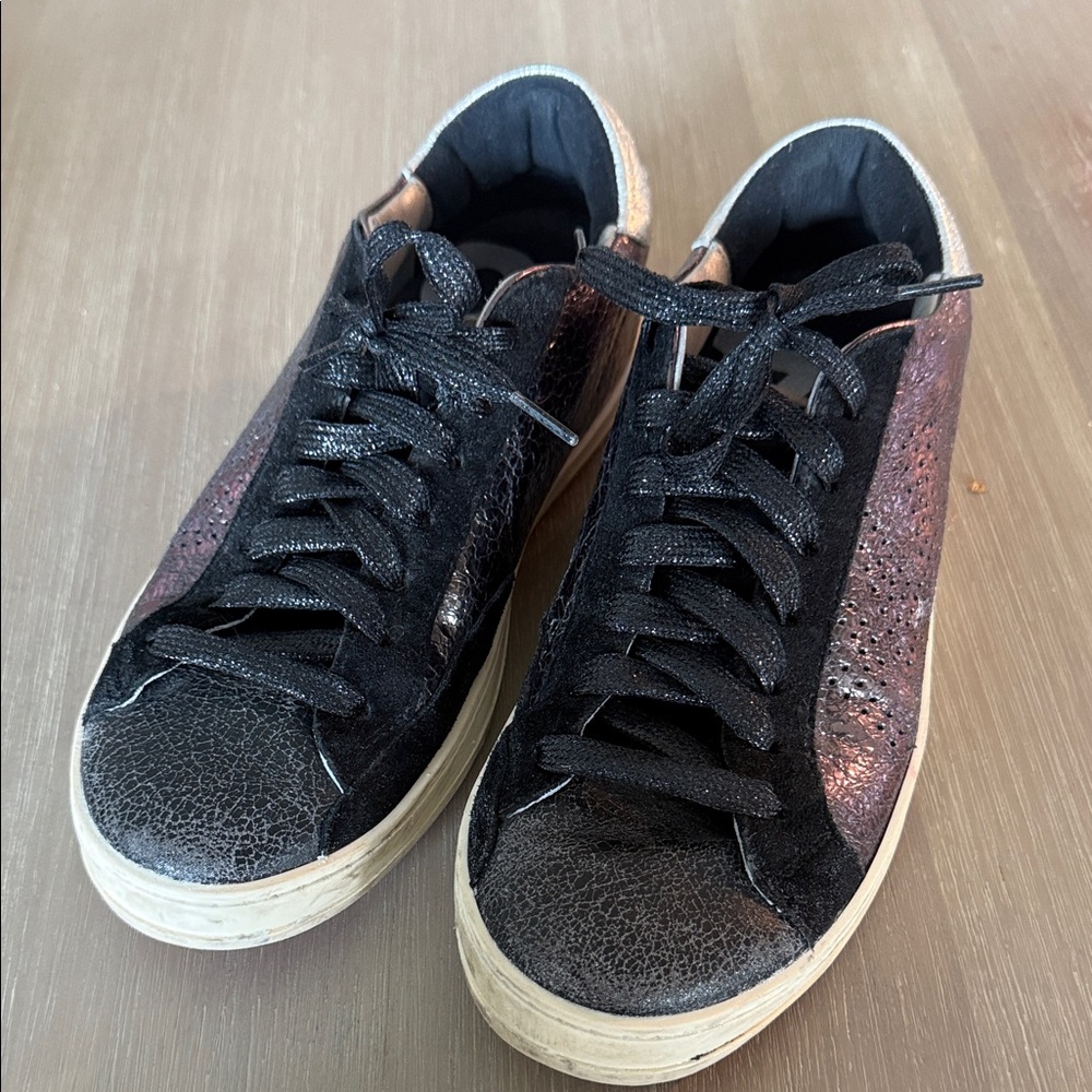 P448 Black and Silver Sneakers Women’s 38‎ or 7.5